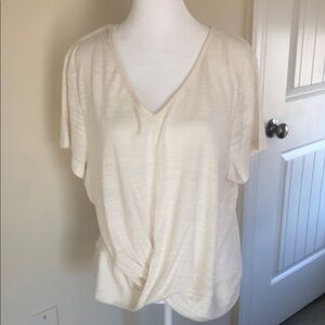 Sanctuary Ivory Twist Front Short Sleeve Top